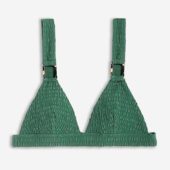NWT Topshop Shirred Ring Bikini Set, Green - Picture 4 of 14